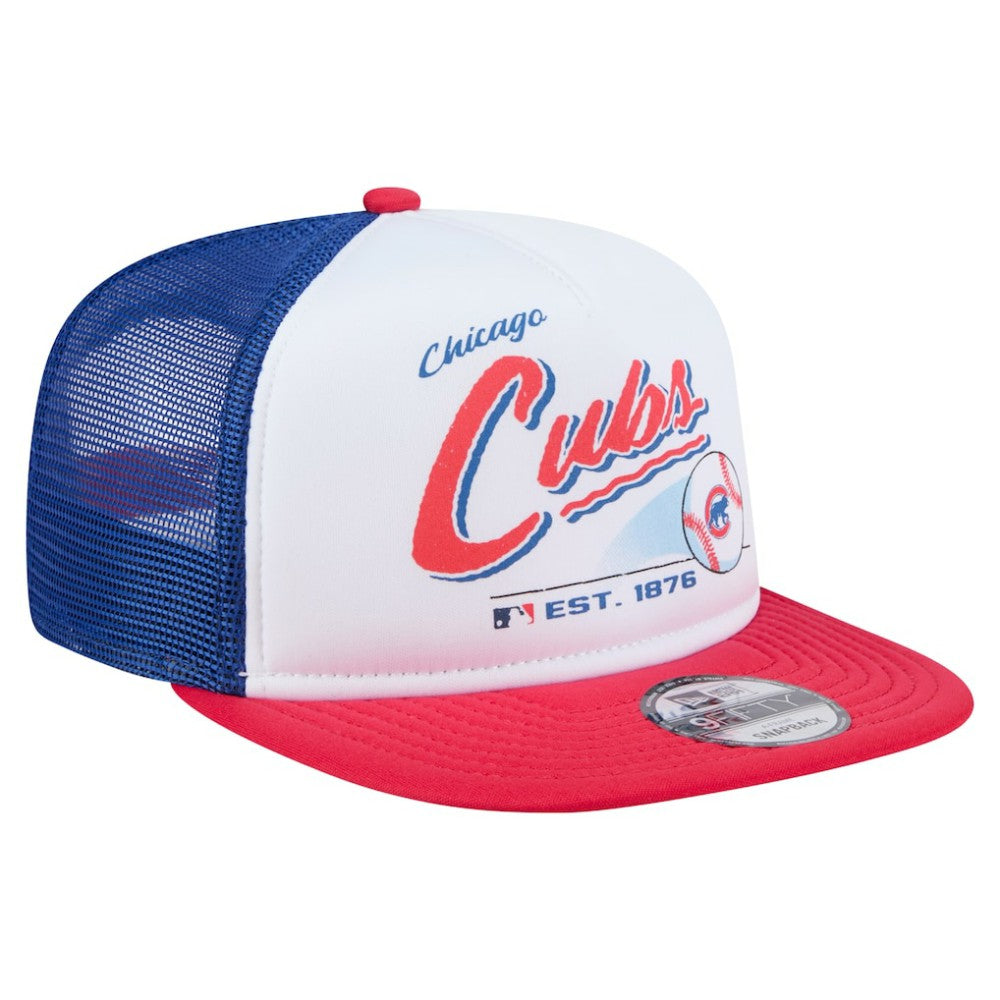 Chicago Cubs New Era Retro Script Trucker 9FIFTY Snapback Hat - MLB