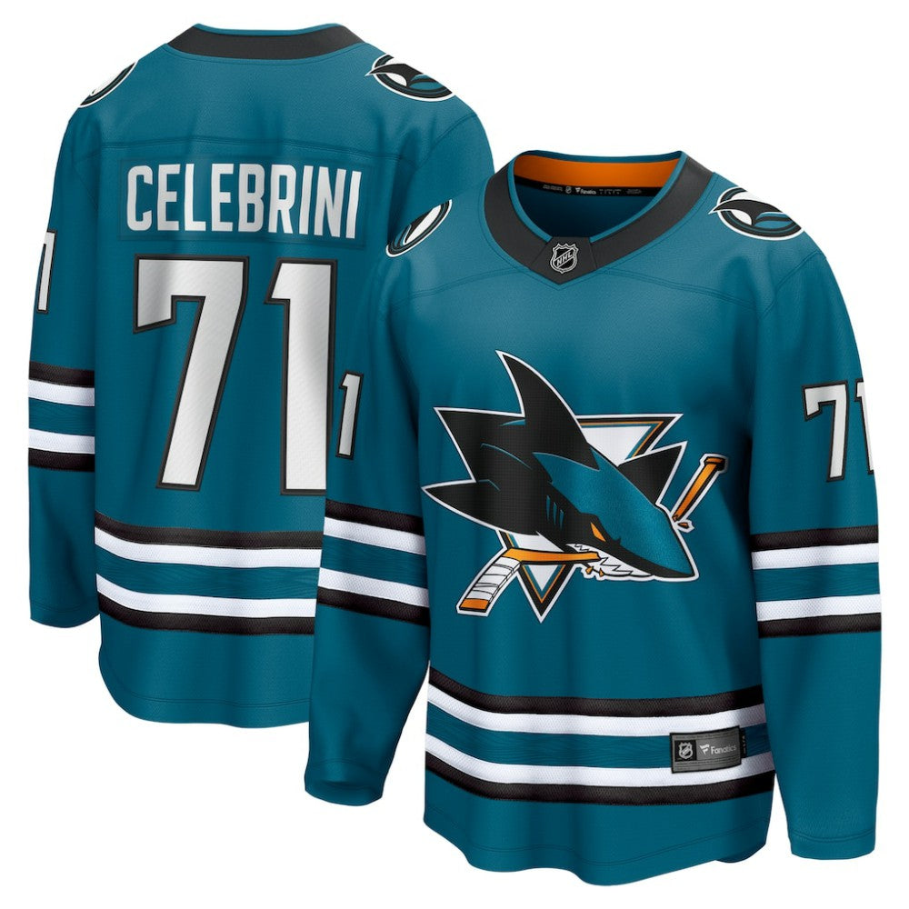 Macklin Celebrini San Jose Sharks Fanatics Home Breakaway Jersey – Teal - NHL