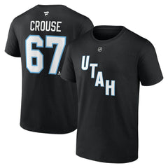 Lawson Crouse Utah Mammoth Fanatics Authentic Stack Name & Number T-Shirt - Black - NHL