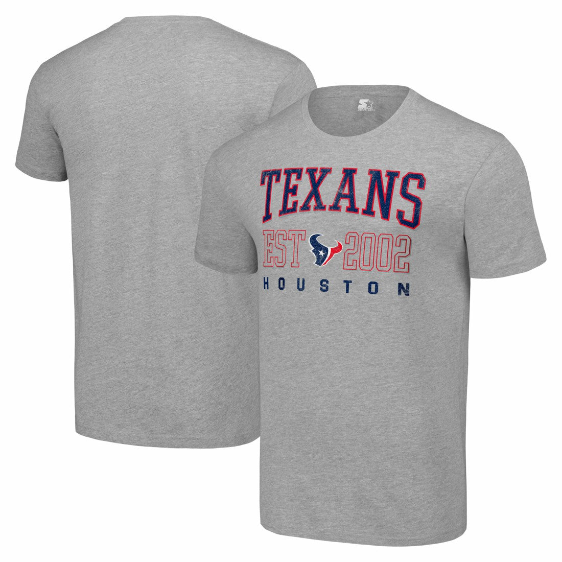 Houston Texans Starter Distressed Graphic T-Shirt Heather Gray | NFL