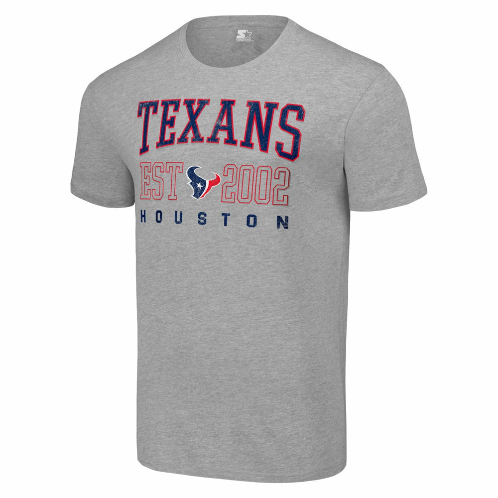 Houston Texans Starter Distressed Graphic T-Shirt Heather Gray | NFL