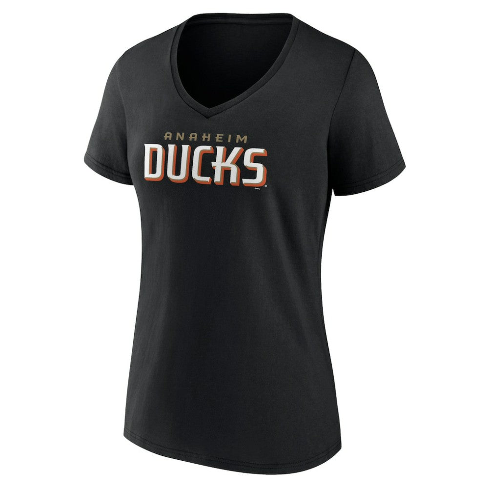 Anaheim Ducks Women's Wordmark V-Neck T-Shirt – Black - NHL