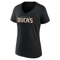 Anaheim Ducks Women's Wordmark V-Neck T-Shirt – Black - NHL