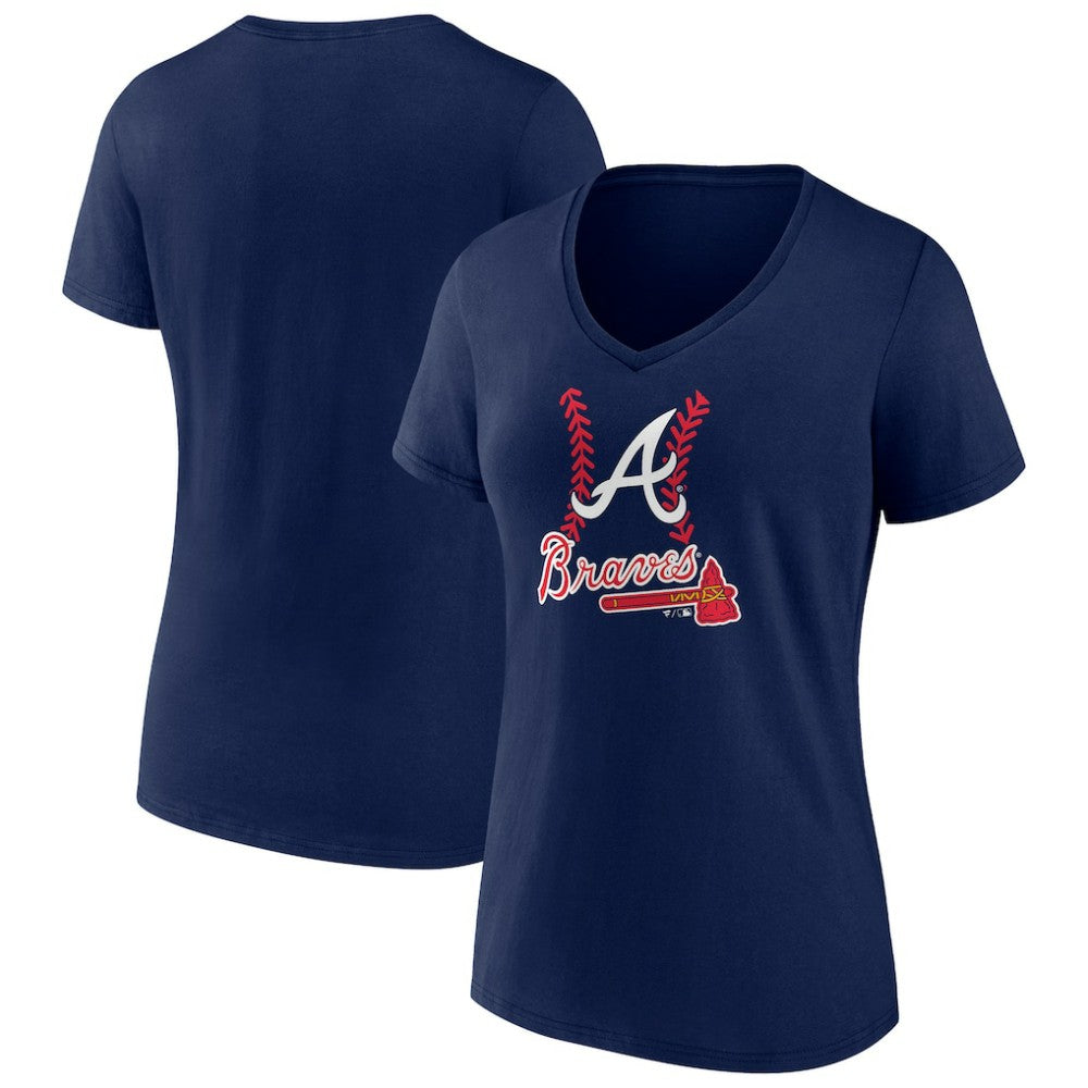 Atlanta Braves Women's Fastball V-Neck T-Shirt - MLB