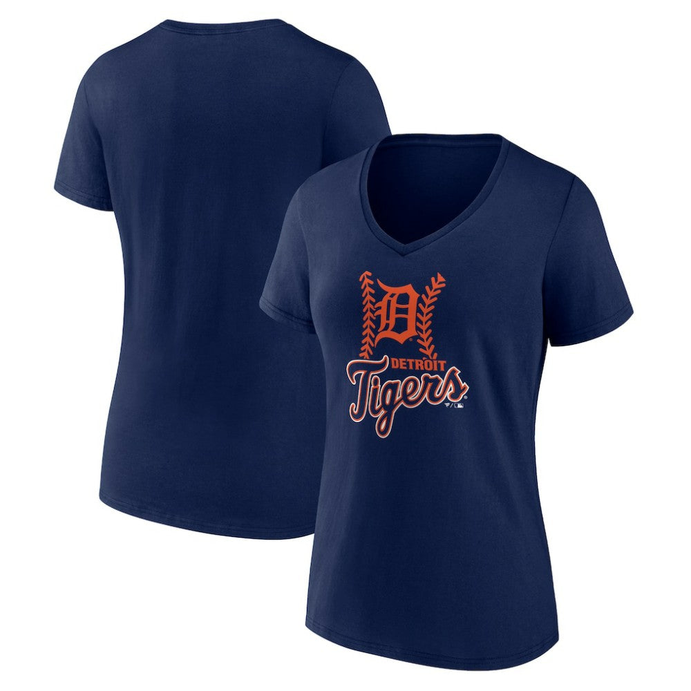 Detroit Tigers Women's Fastball V-Neck T-Shirt - MLB
