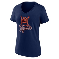 Detroit Tigers Women's Fastball V-Neck T-Shirt - MLB