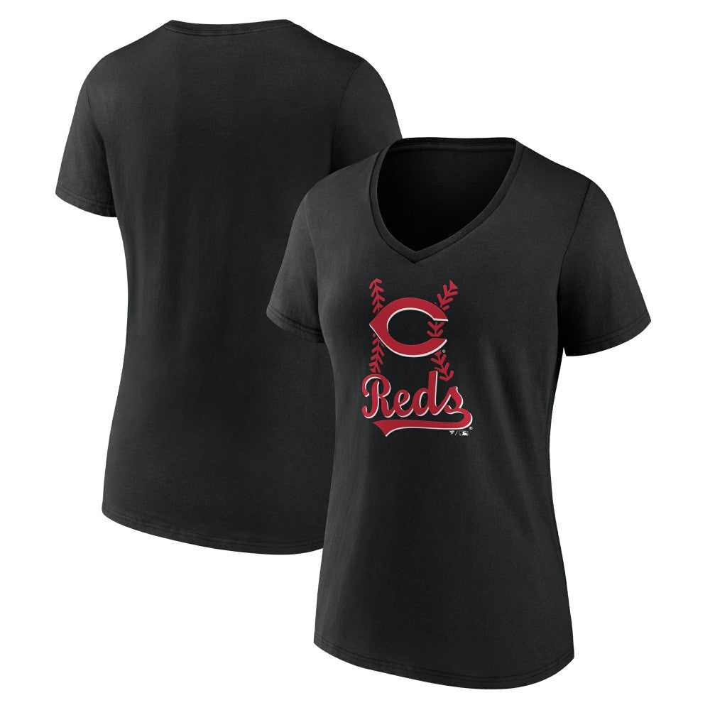 Cincinnati Reds Women's Fastball V-Neck T-Shirt - MLB