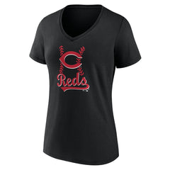 Cincinnati Reds Women's Fastball V-Neck T-Shirt - MLB