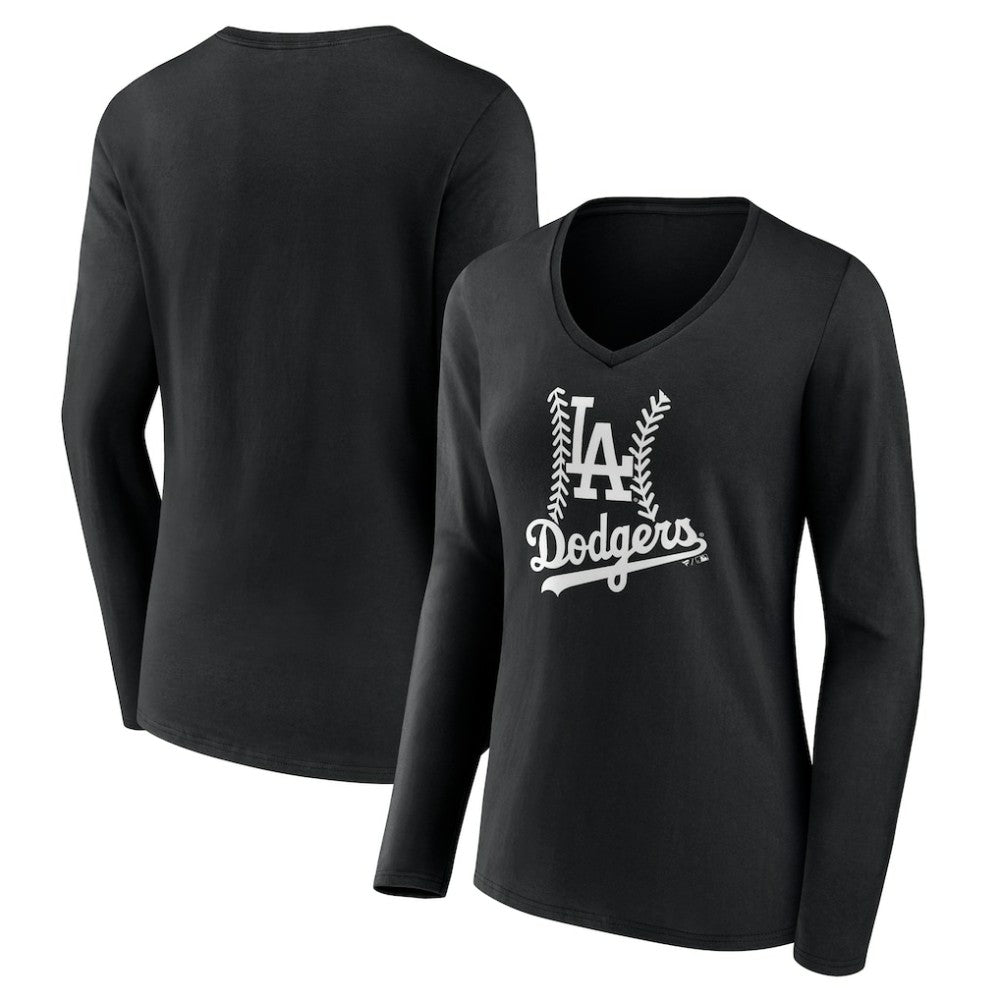 Los Angeles Dodgers Women's Fastball Long Sleeve V-Neck T-Shirt - MLB