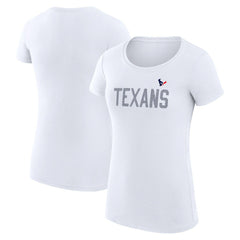 Houston Texans G-III 4Her by Carl Banks Women's Super-Slim Fit Lightweight Dot Print T-Shirt White | NFL