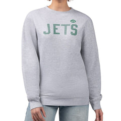 New York Jets G-III 4Her by Carl Banks Women's Dot Print Fleece Pullover Sweatshirt Heather Gray | NFL