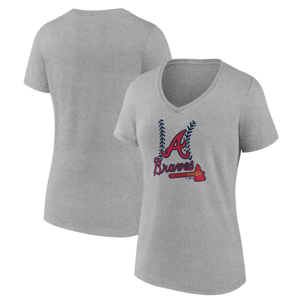 Atlanta Braves Women's Fastball V-Neck T-Shirt - MLB