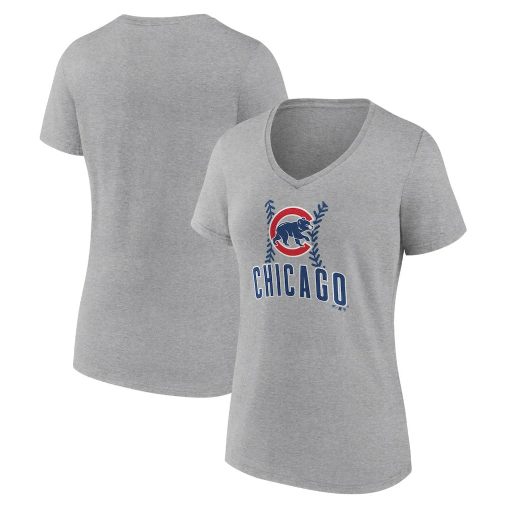 Chicago Cubs Women's Fastball V-Neck T-Shirt - MLB