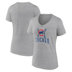 Chicago Cubs Women's Fastball V-Neck T-Shirt - MLB