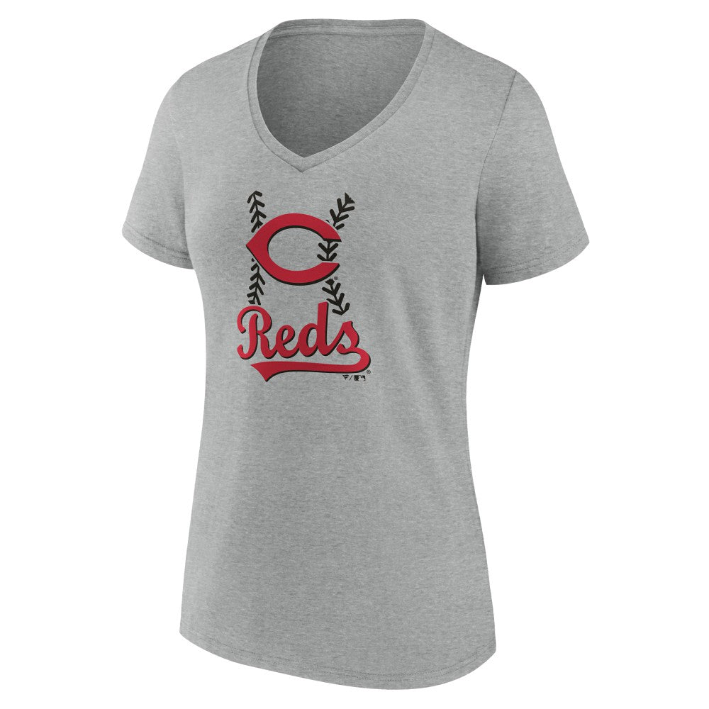 Cincinnati Reds Women's Fastball V-Neck T-Shirt - MLB