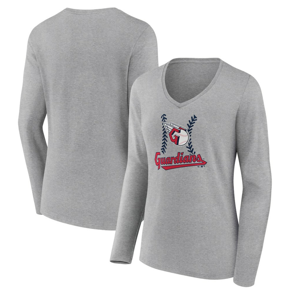 Cleveland Guardians Women's Fastball Long Sleeve V-Neck T-Shirt - MLB