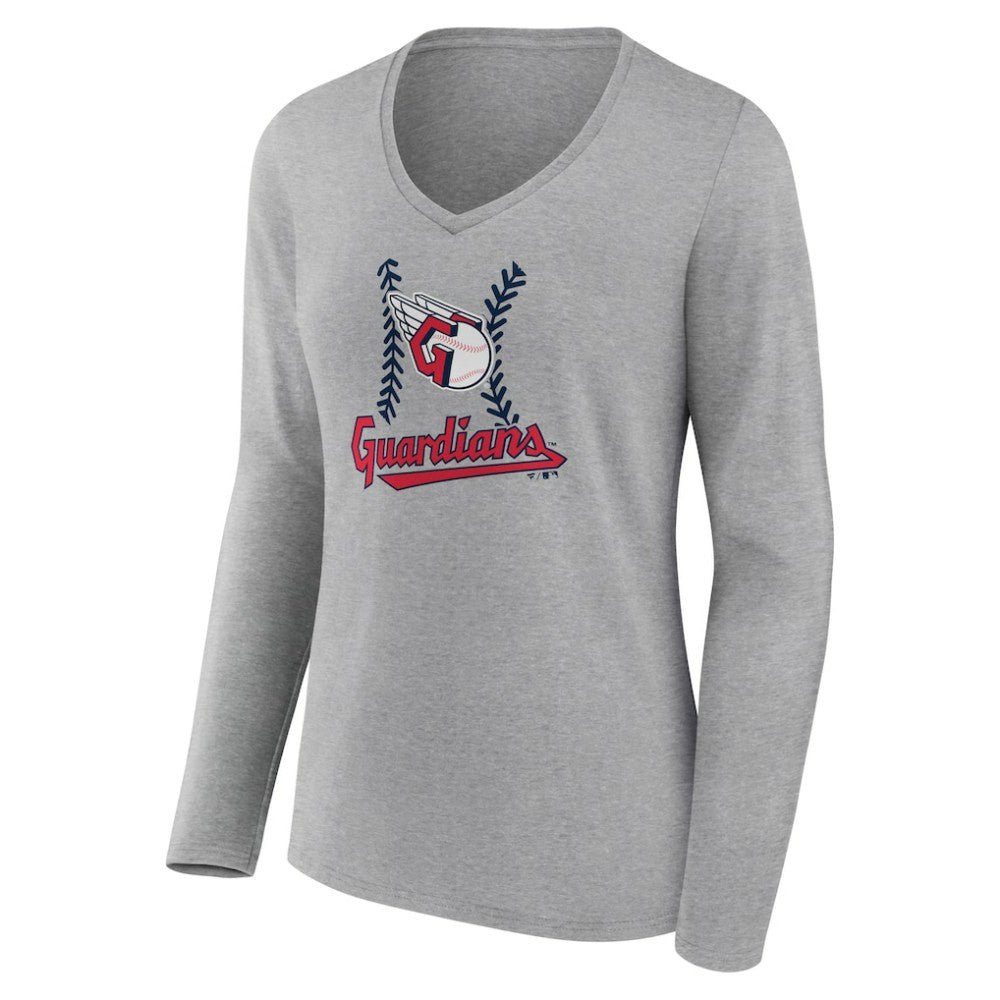 Cleveland Guardians Women's Fastball Long Sleeve V-Neck T-Shirt - MLB