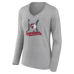 Cleveland Guardians Women's Fastball Long Sleeve V-Neck T-Shirt - MLB