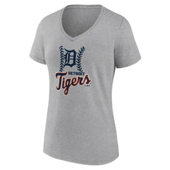 Detroit Tigers Women's Fastball V-Neck T-Shirt - MLB