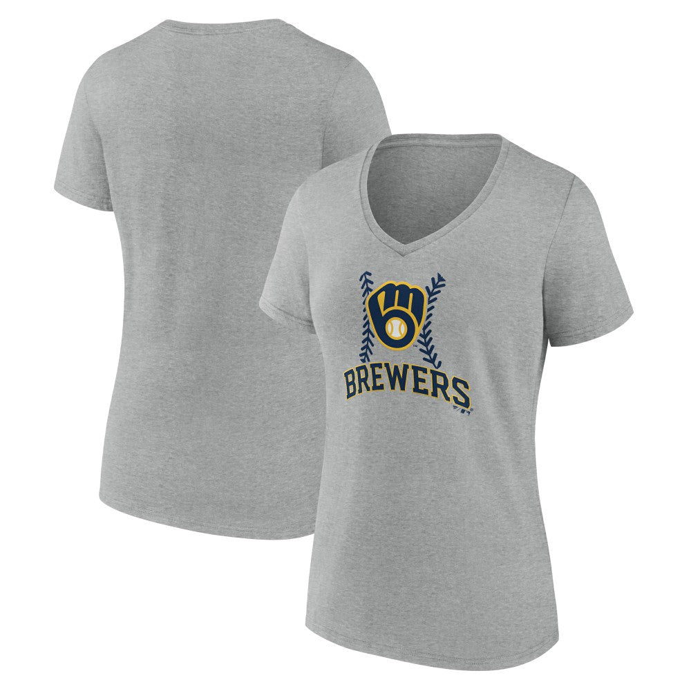 Milwaukee Brewers Women's Fastball V-Neck T-Shirt - MLB