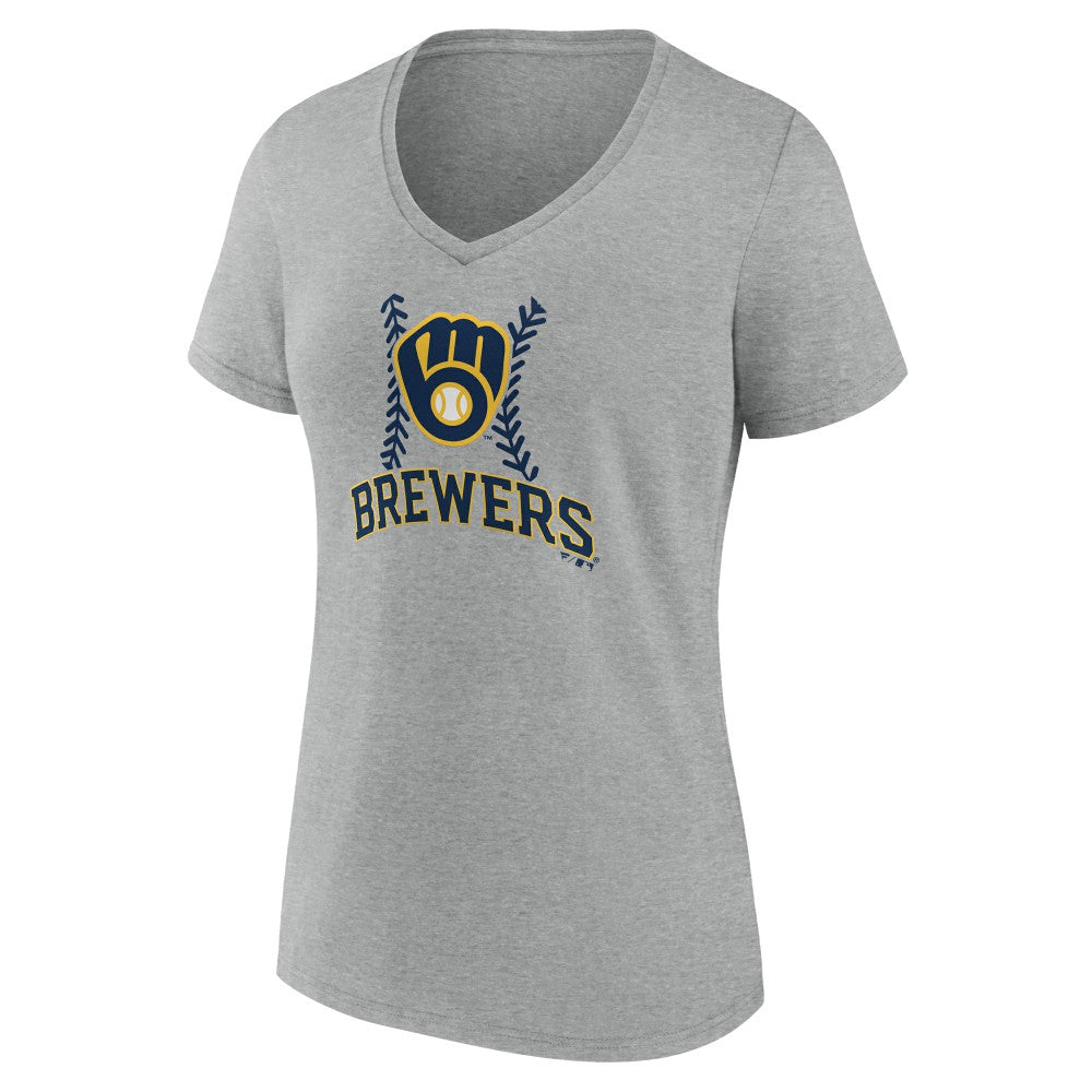 Milwaukee Brewers Women's Fastball V-Neck T-Shirt - MLB