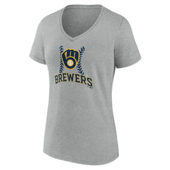 Milwaukee Brewers Women's Fastball V-Neck T-Shirt - MLB