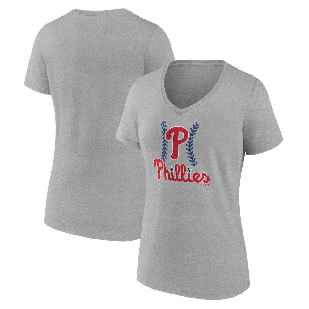 Philadelphia Phillies Women's Fastball V-Neck T-Shirt - MLB