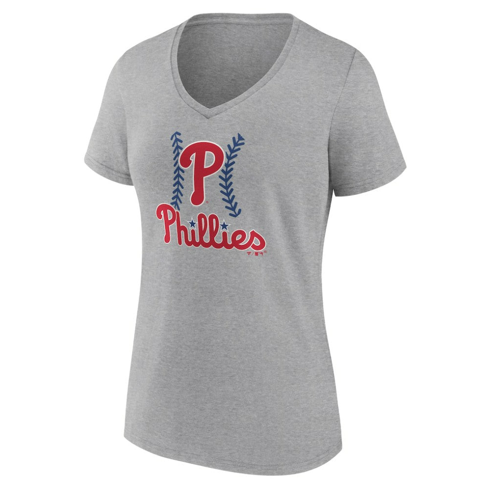 Philadelphia Phillies Women's Fastball V-Neck T-Shirt - MLB