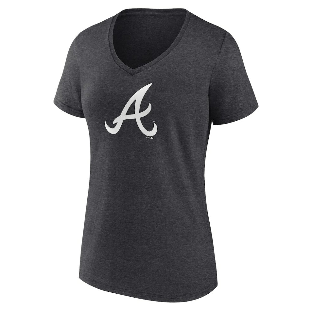 Atlanta Braves Women's Monochrome V-Neck T-Shirt - MLB