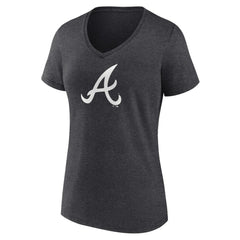 Atlanta Braves Women's Monochrome V-Neck T-Shirt - MLB