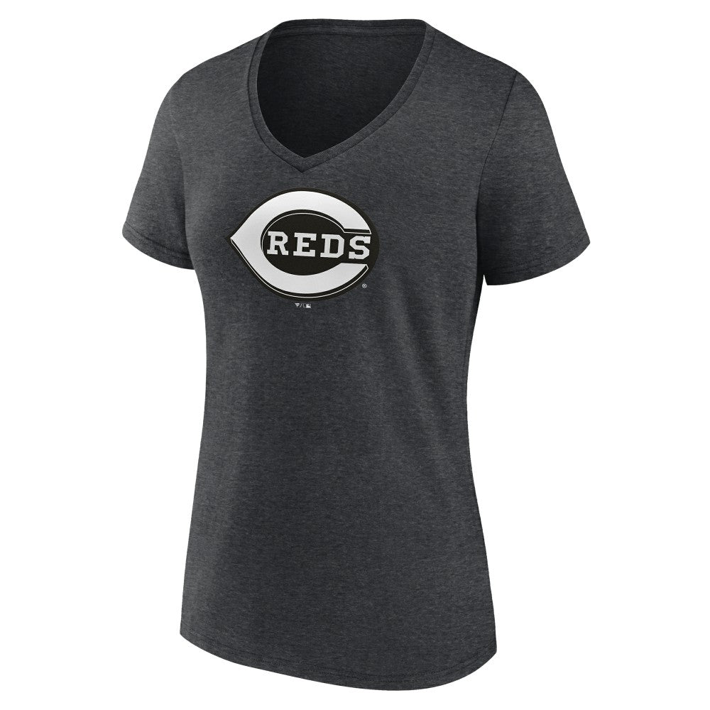 Cincinnati Reds Women's Monochrome V-Neck T-Shirt - MLB