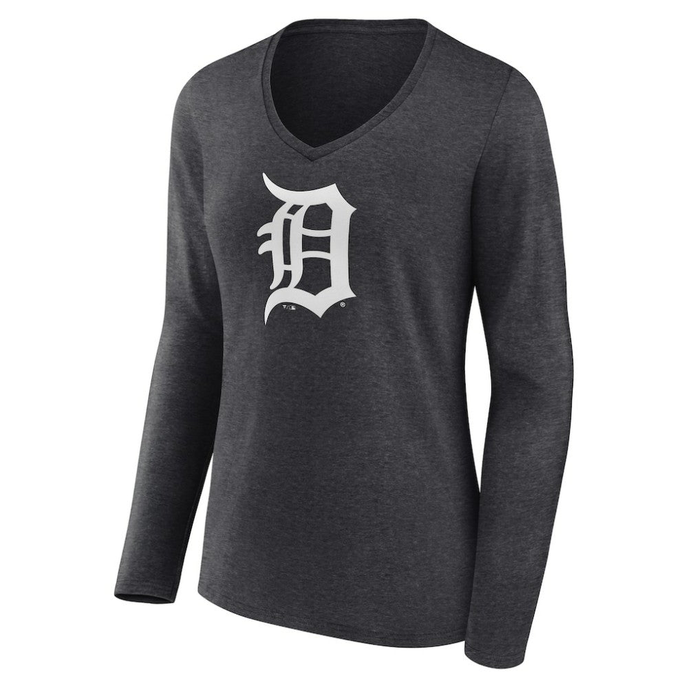 Detroit Tigers Women's Monochrome Long Sleeve V-Neck T-Shirt - MLB