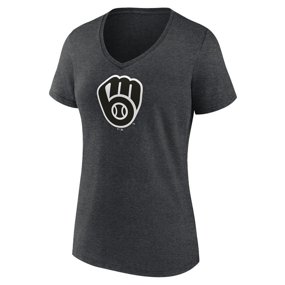 Milwaukee Brewers Women's Monochrome V-Neck T-Shirt - MLB