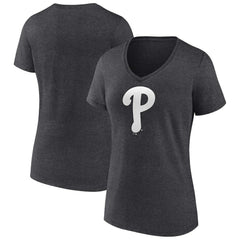 Philadelphia Phillies Women's Monochrome V-Neck T-Shirt - MLB