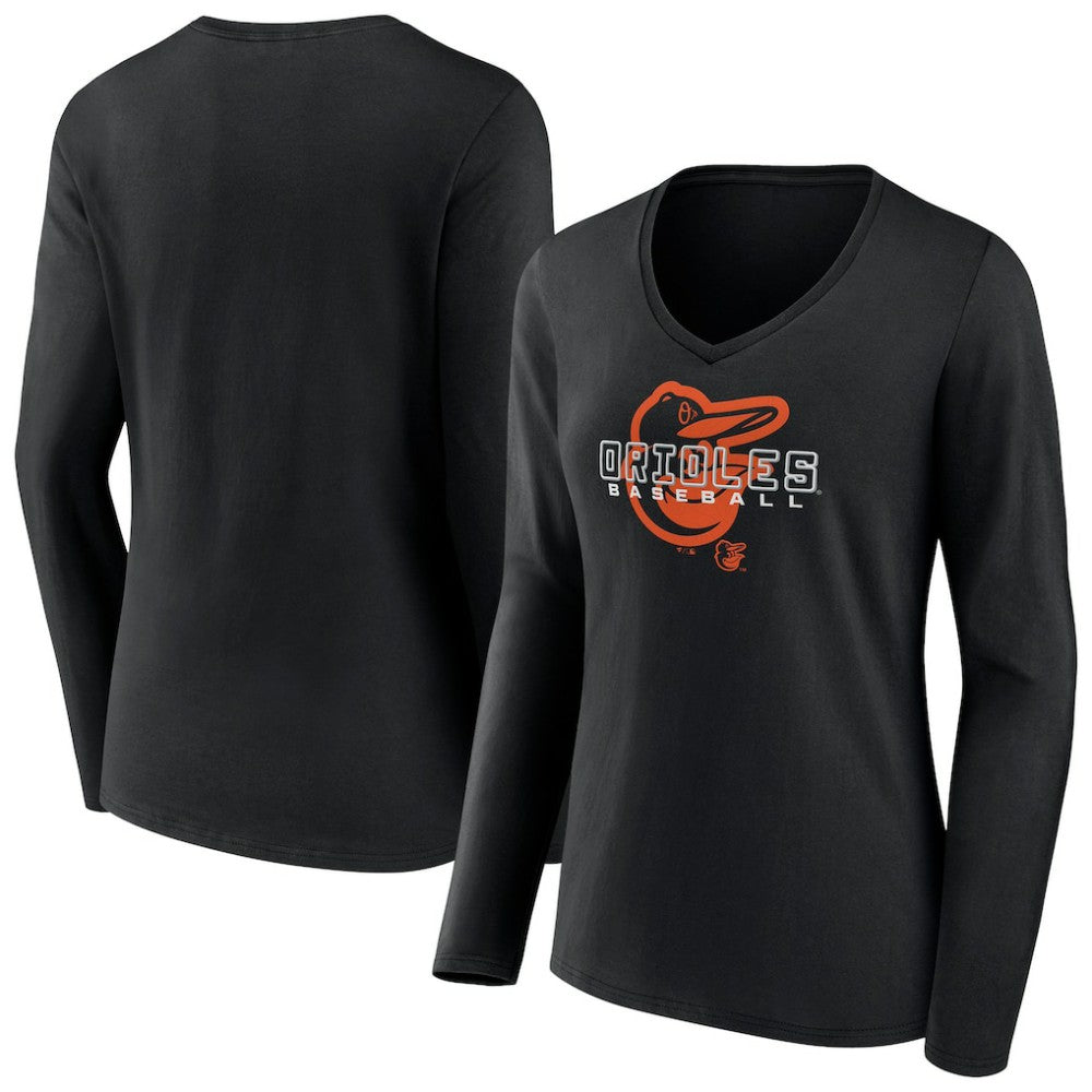 Baltimore Orioles Women's Stellar Long Sleeve V-Neck T-Shirt - MLB