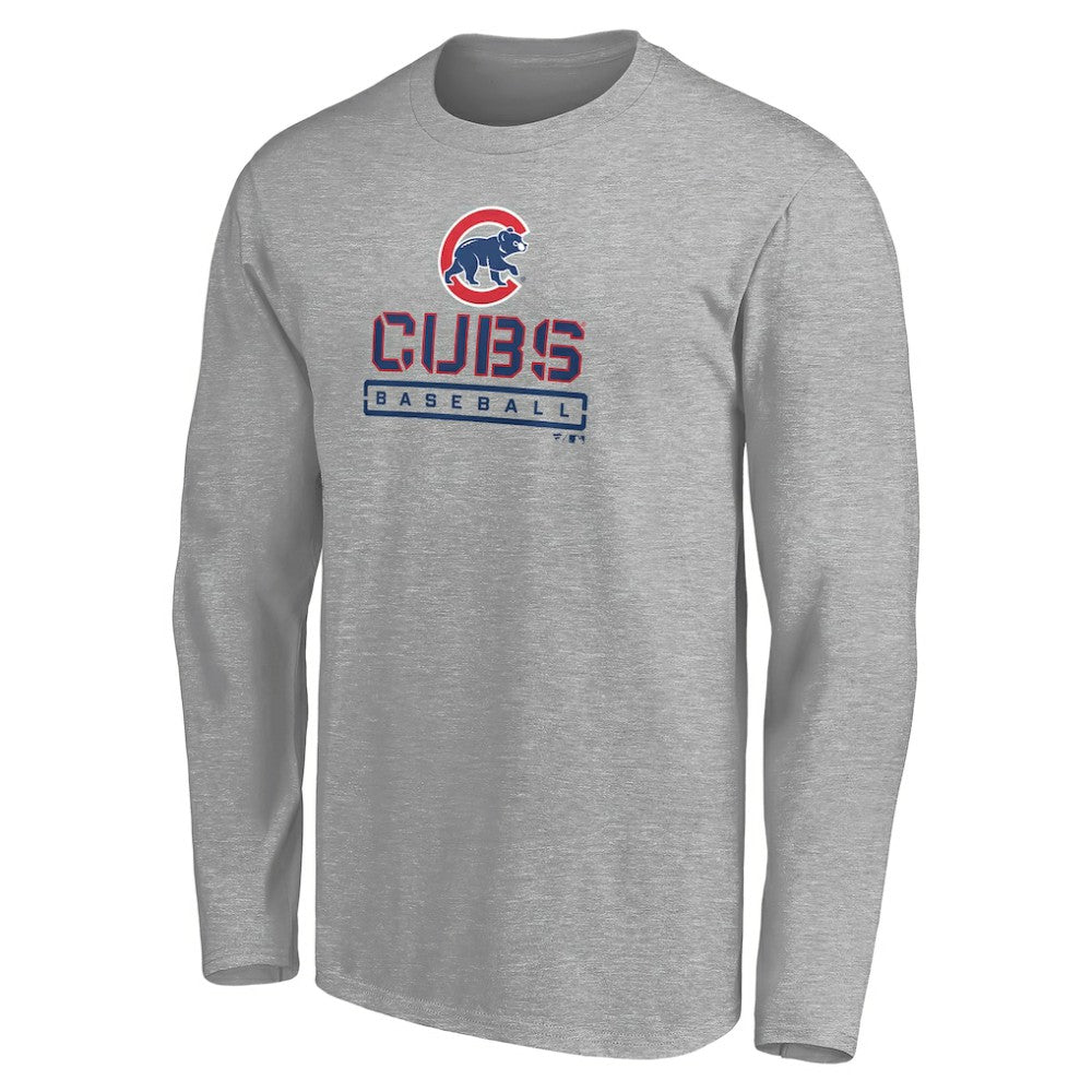 Chicago Cubs Evanston Stencil Long Sleeve T-Shirt - MLB