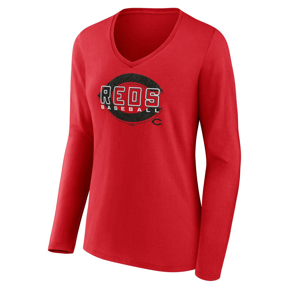 Cincinnati Reds Women's Stellar Long Sleeve V-Neck T-Shirt - MLB