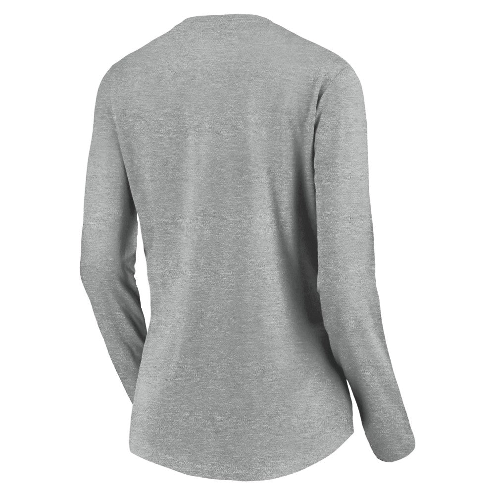 Cincinnati Reds Women's Evanston Stencil Long Sleeve V-Neck T-Shirt - MLB