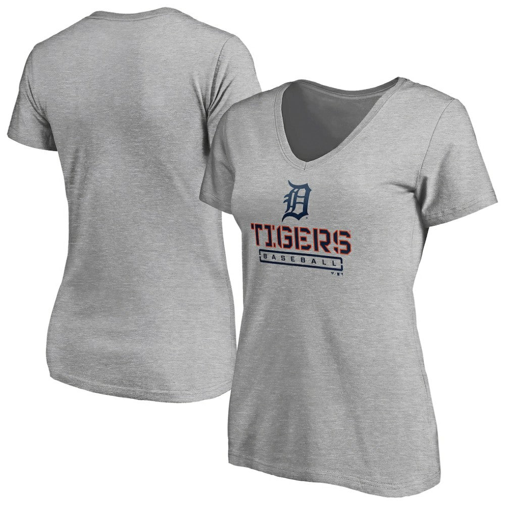 Detroit Tigers Women's Evanston Stencil V-Neck T-Shirt - MLB