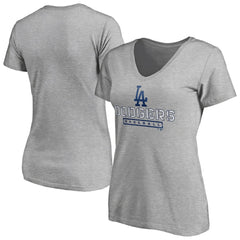 Los Angeles Dodgers Women's Evanston Stencil V-Neck T-Shirt - MLB