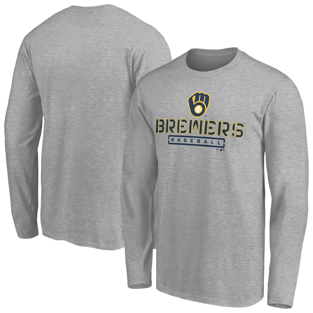 Milwaukee Brewers Evanston Stencil Long Sleeve T-Shirt - MLB