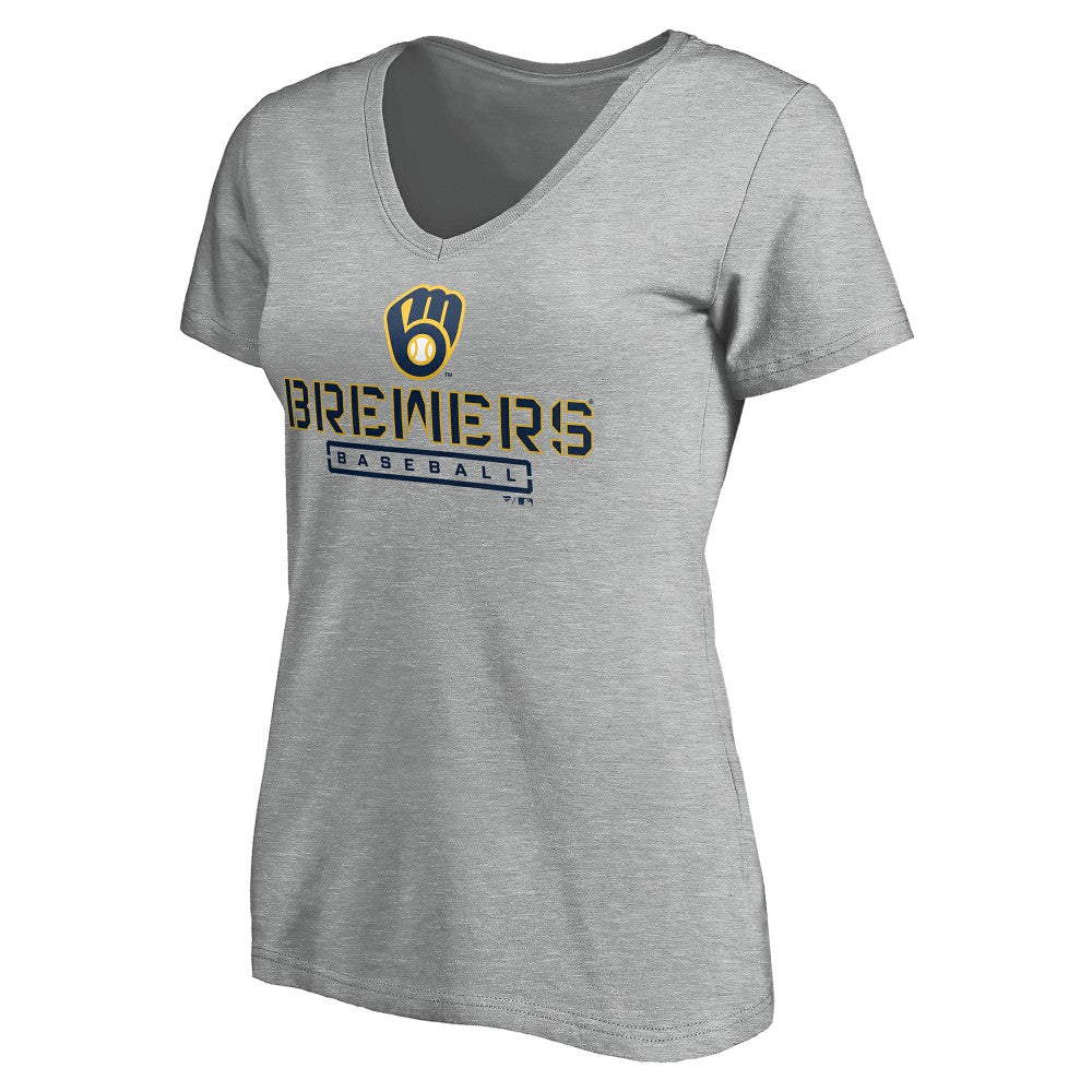 Milwaukee Brewers Women's Evanston Stencil V-Neck T-Shirt - MLB