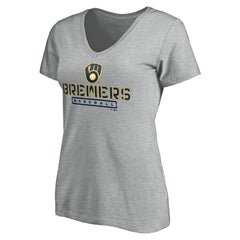 Milwaukee Brewers Women's Evanston Stencil V-Neck T-Shirt - MLB