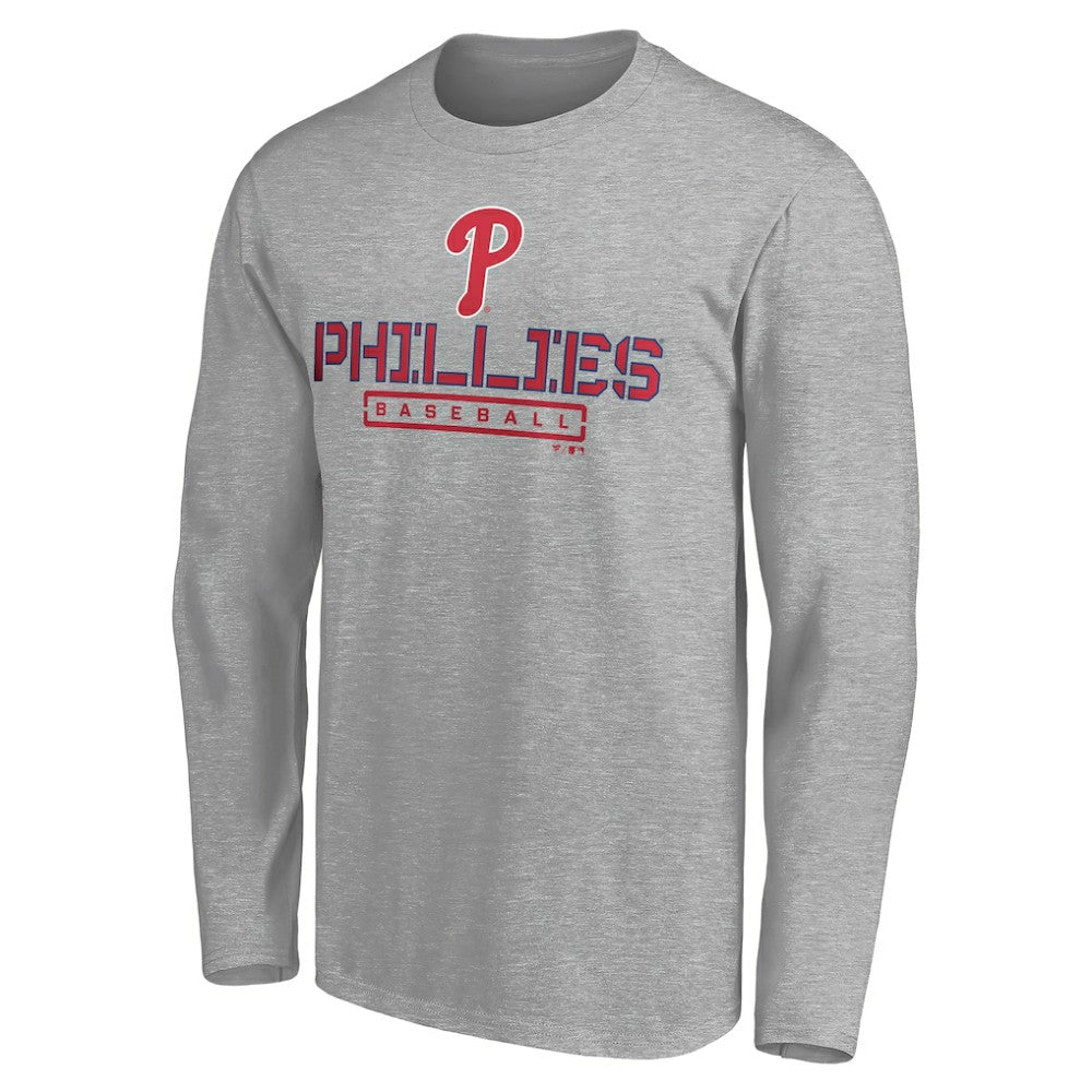 Philadelphia Phillies Evanston Stencil Long Sleeve T-Shirt - MLB