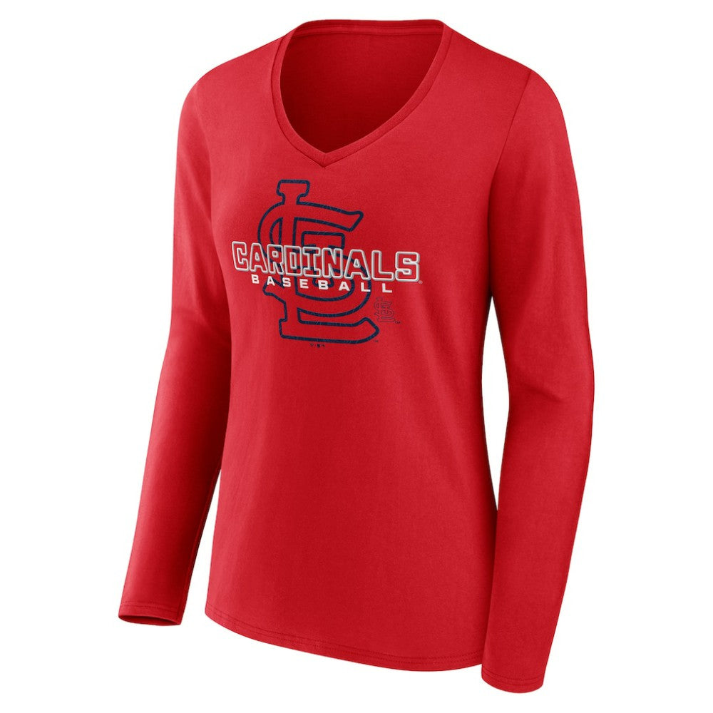 St. Louis Cardinals Women's Stellar Long Sleeve V-Neck T-Shirt - MLB
