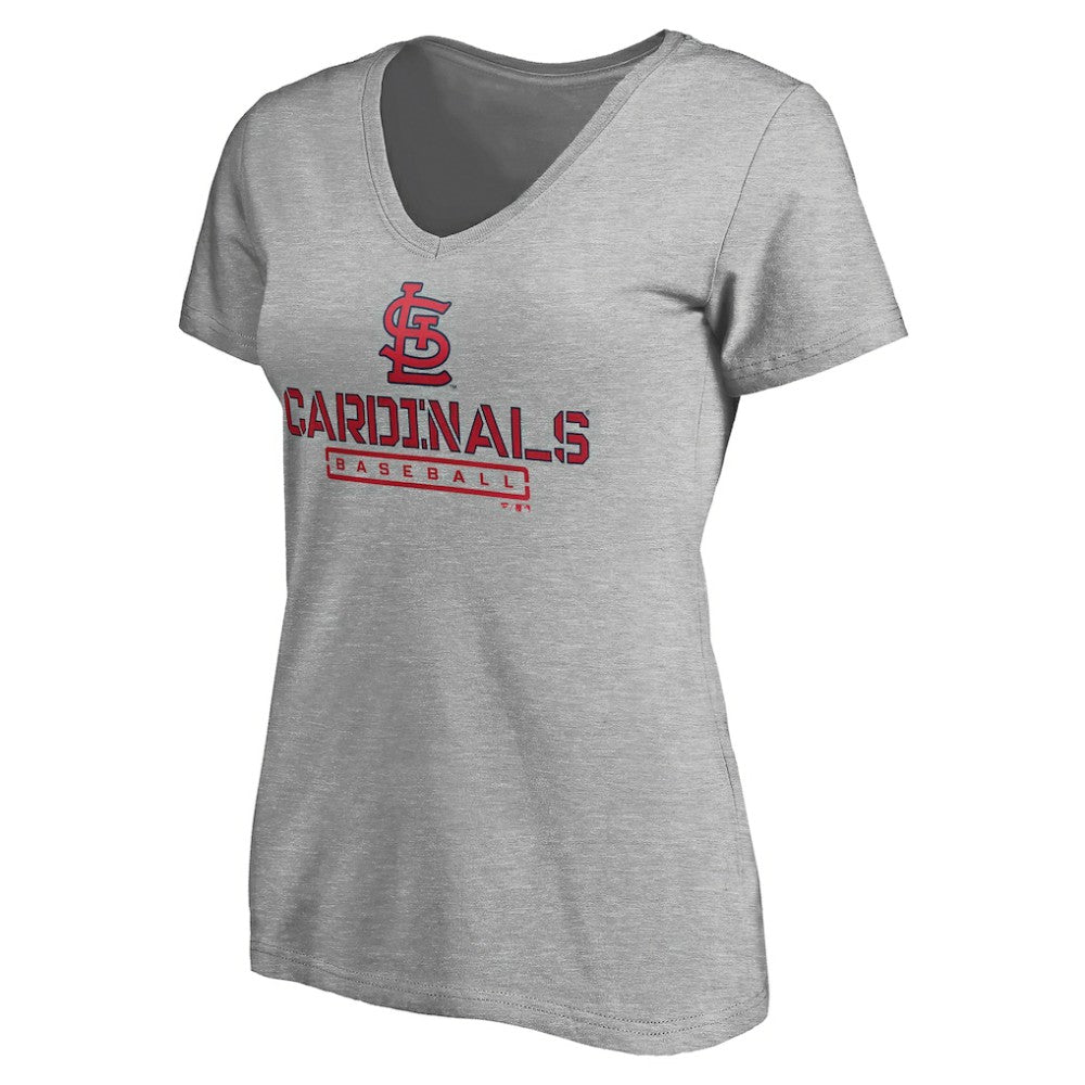 St. Louis Cardinals Women's Evanston Stencil V-Neck T-Shirt - MLB
