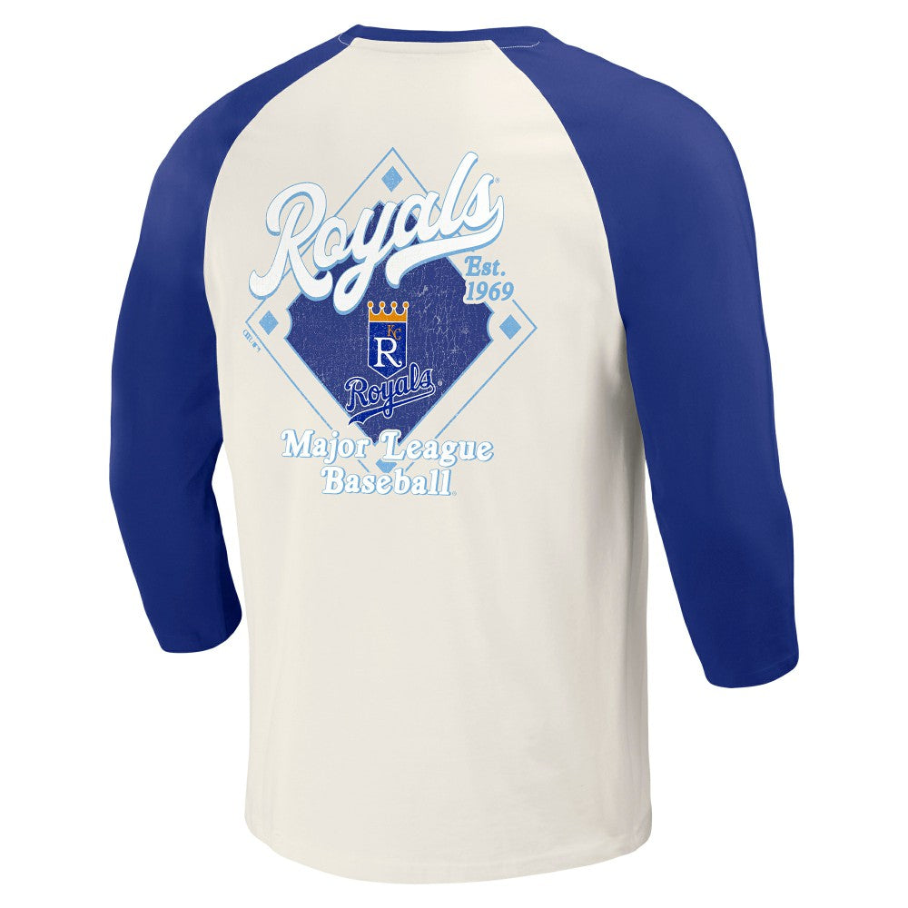 Kansas City Royals Darius Rucker Collection by Fanatics Cooperstown Collection Raglan 3/4-Sleeve T-Shirt - MLB