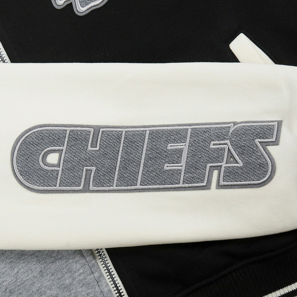 Kansas City Chiefs Pro Standard Women's Reverse French Terry Colorblock Full-Zip Hoodie Gray | NFL