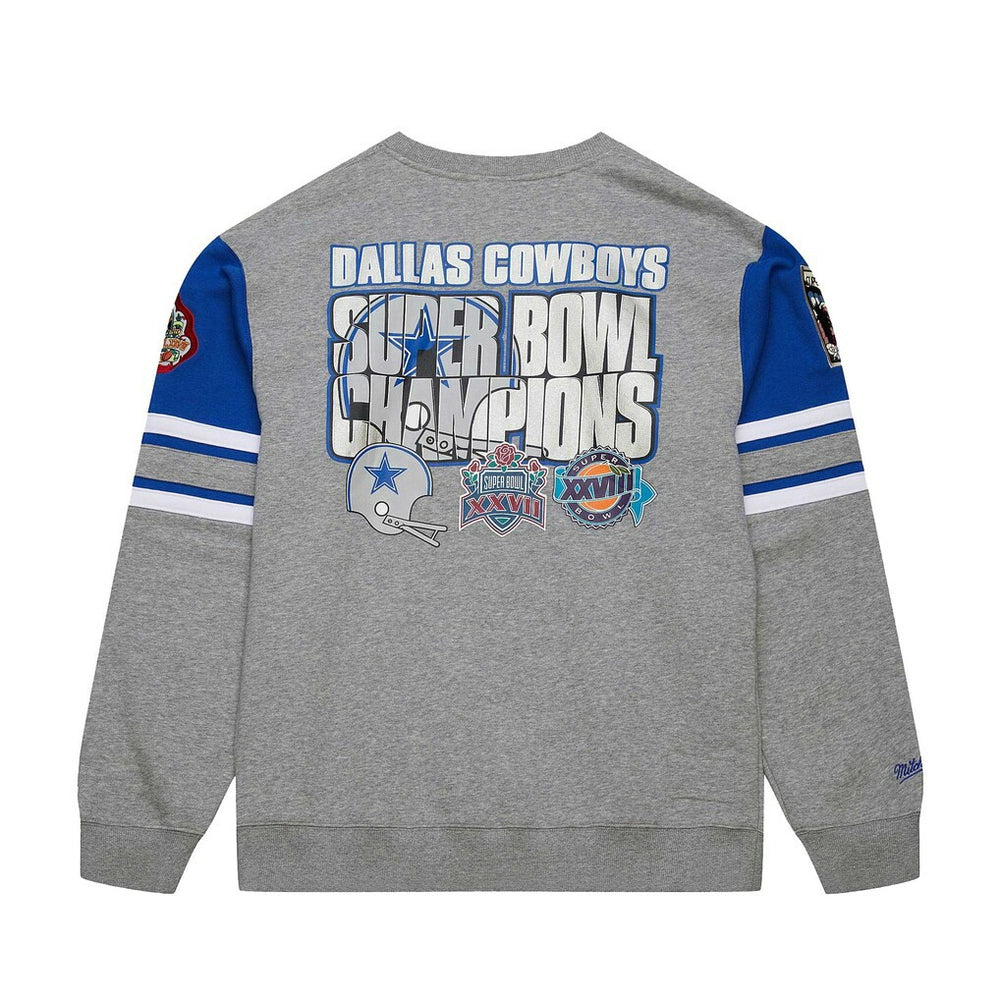 Dallas Cowboys Vintage Logo Pullover Sweatshirt Heather Gray | Mitchell & Ness