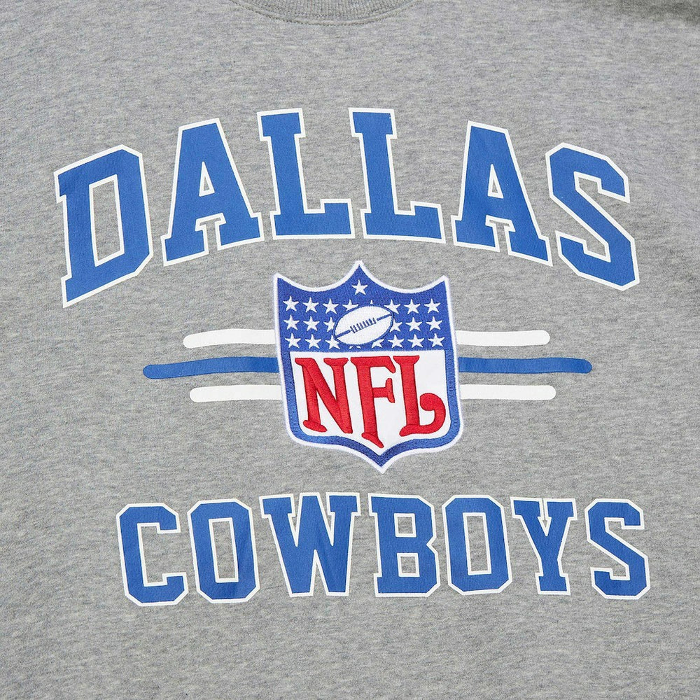 Dallas Cowboys Vintage Logo Pullover Sweatshirt Heather Gray | Mitchell & Ness